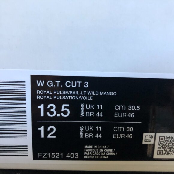 Nike Zoom GT Cut 3 Royal Pulse Mens Basketball Shoe Size 12 Womens Size 13.5 NEW - Picture 9 of 9